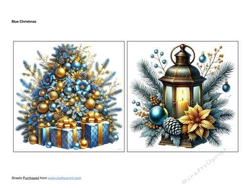 Blue Christmas Card Toppers