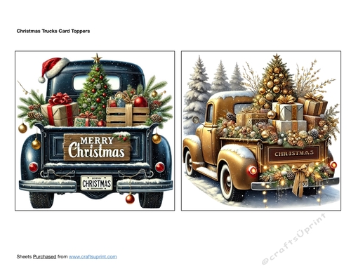 Christmas Trucks Card Toppers