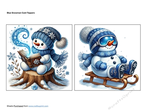 Blue Snowman Card Toppers