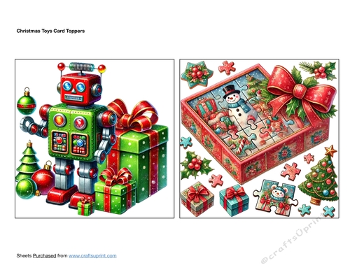 Christmas Toys Card Toppers