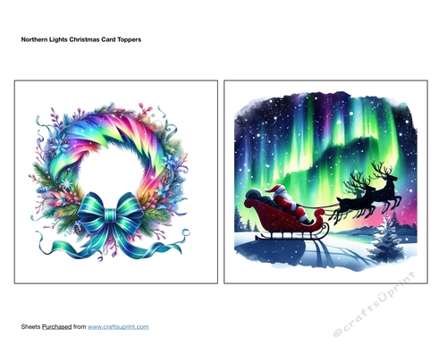 Northern Lights Christmas Card Toppers