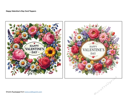 Happy Valentines Day Card Toppers