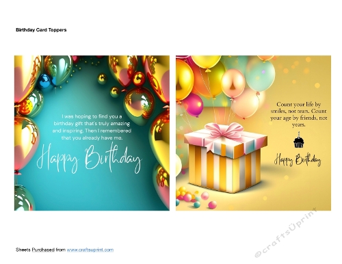 Birthday Card Toppers