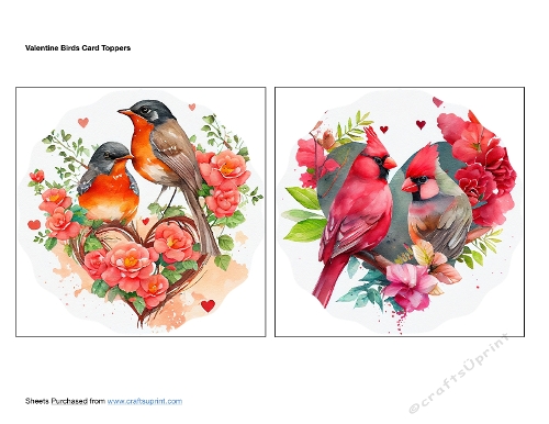 Valentine Birds Card Toppers