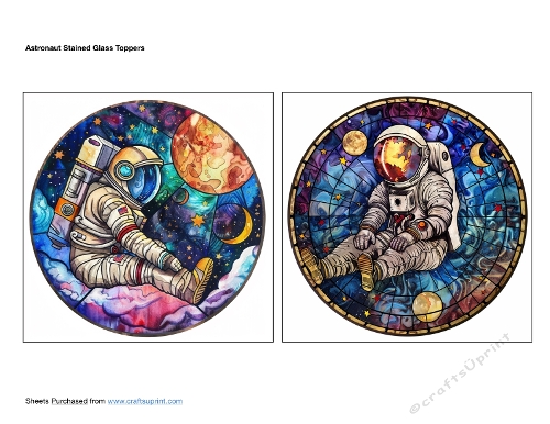 Astronaut Stained Glass Toppers