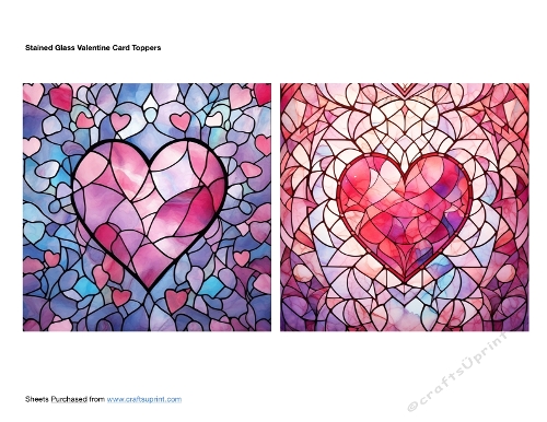 Stained Glass Valentine Card Toppers