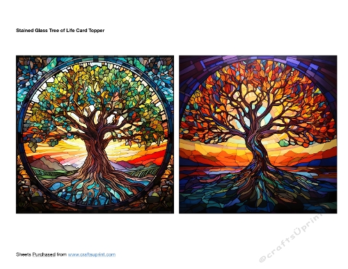 Stained Glass Tree of Life Card Topper