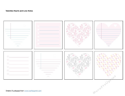 Valentine Sticky Hearts and Love Notes