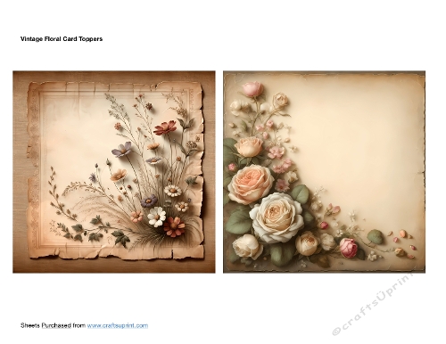 Vintage Floral Card Toppers