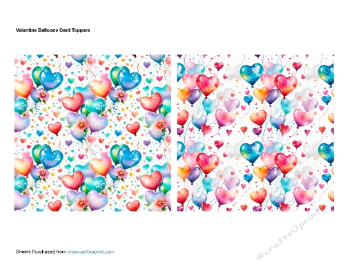 Valentine Balloons Card Toppers