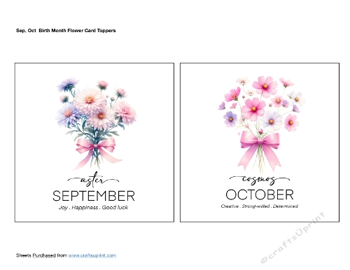 Sep Oct Birth Month Flower Card Toppers