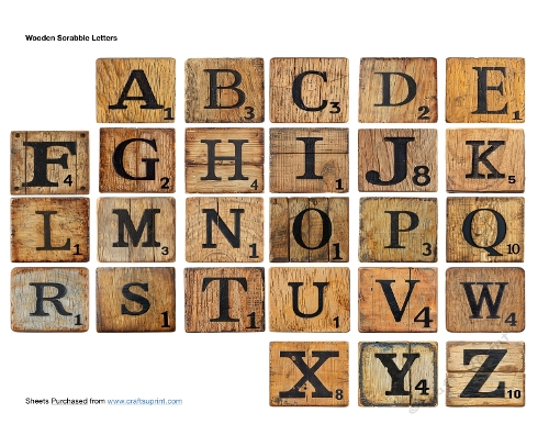 Wooden Scrabble Letters