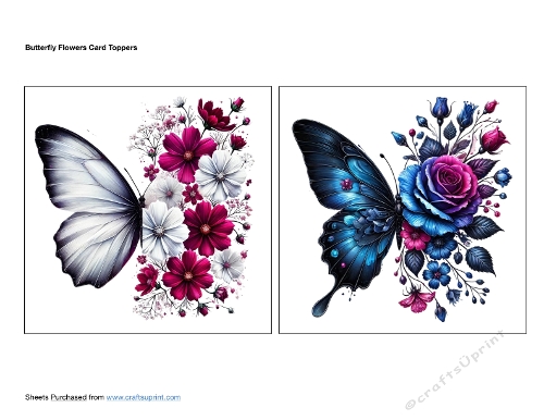 Butterfly Flowers Card Toppers