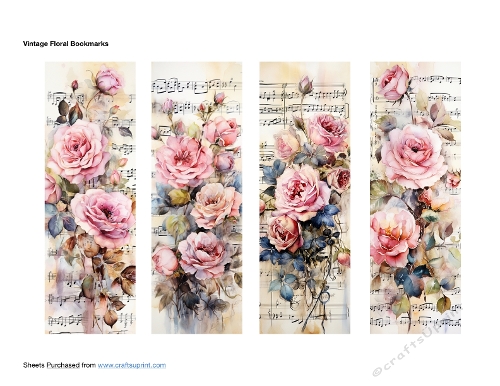 Vintage Floral Bookmarks