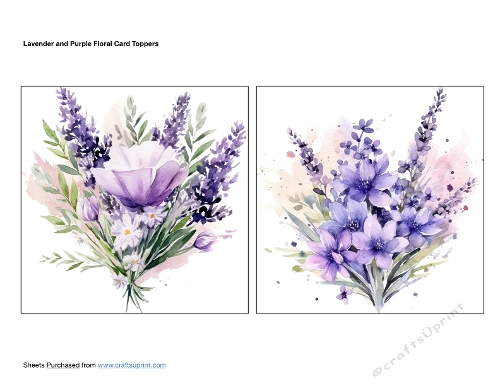 Lavender and Purple Floral Card Toppers