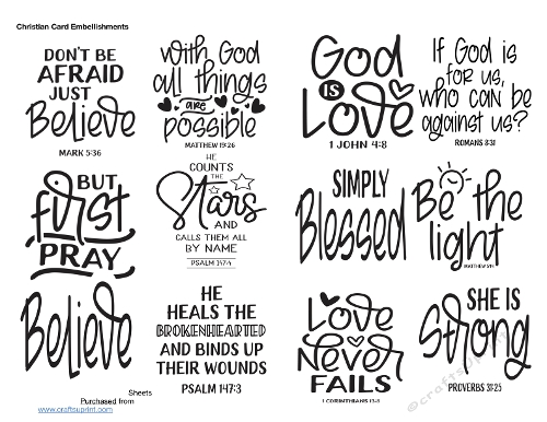 Christian Card Embellishments