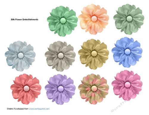 Silk Flower Card Embellishments