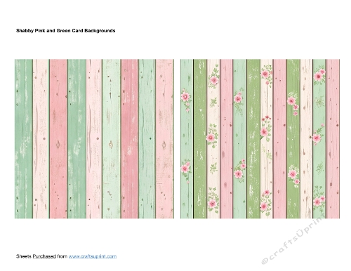 Shabby Pink and Green Card Backgrounds
