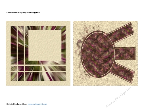 Cream and Burgundy Card Toppers