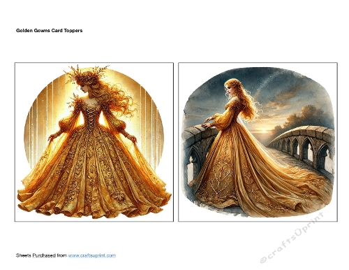 Golden Gowns Card Toppers