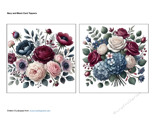 Navy and Blush Card Toppers