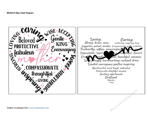 Mothers Day Card Toppers