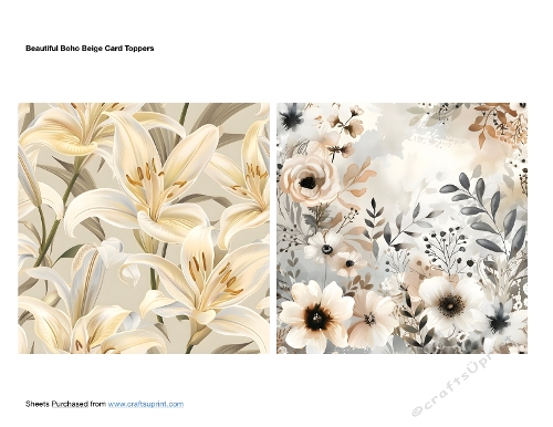  Beautiful Boho Beige Card Toppers
