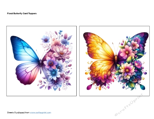 Floral Butterfly Card Toppers