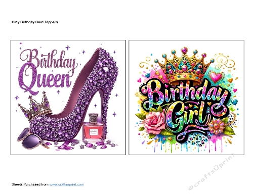 Girly Birthday Card Toppers