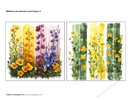 Wildflower Brushstrokes Card Toppers