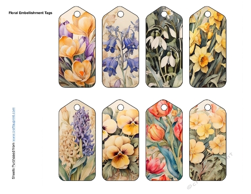 Floral Embellishment Tags