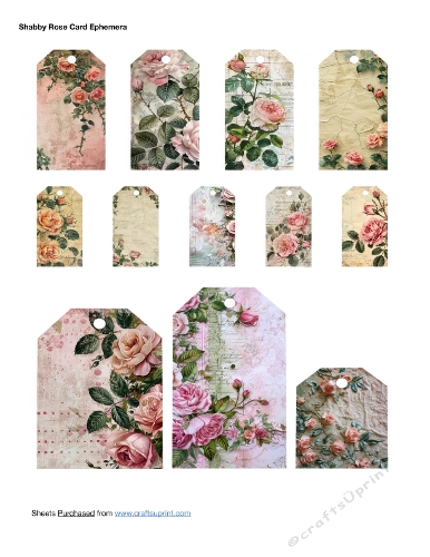 Shabby Rose Card Ephemera