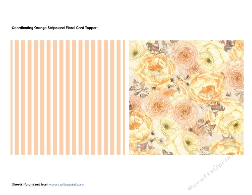 Coordinating Orange Striped and Floral Card Toppers