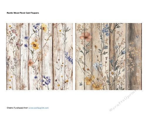 Rustic Wood Floral Card Toppers
