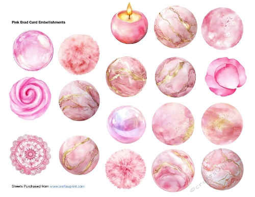 Pink Brad Card Embellishments