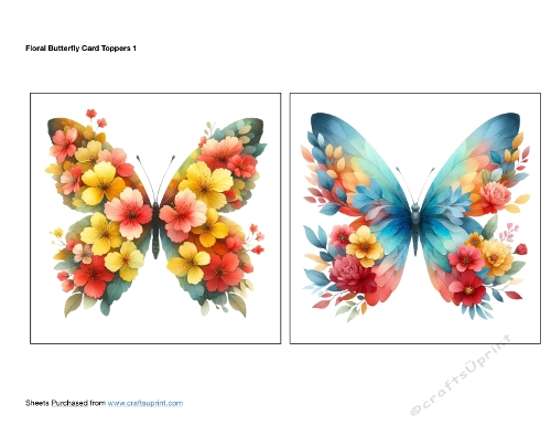 Floral Butterfly Card Toppers
