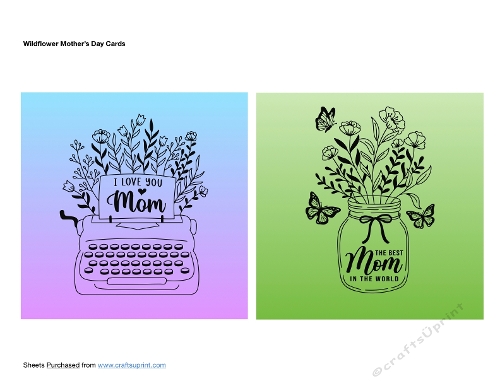Wildflower Mothers Day Card Toppers