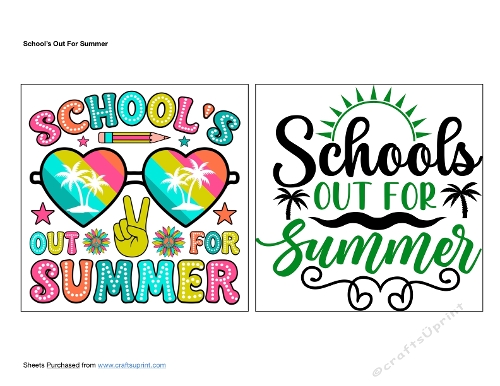 Schools Out For Summer Card Toppers