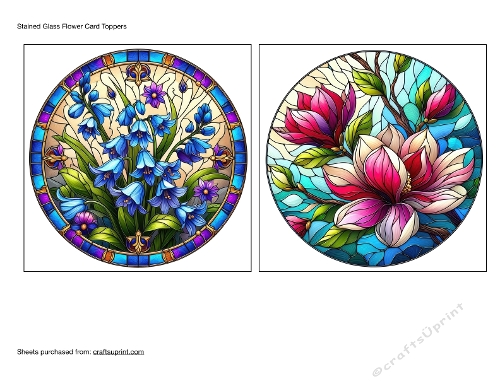 Stained Glass Flower Card Toppers 