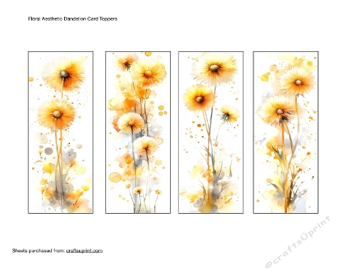 Floral Aesthetic Dandelion Card Toppers