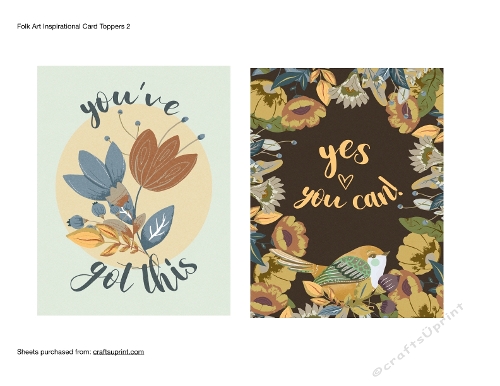 Folk Art Inspirational Card Toppers 2