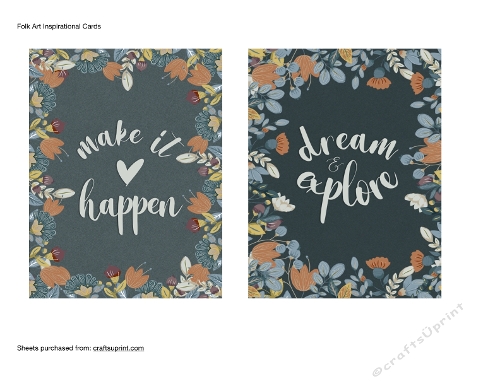 Folk Art Inspirational Card Toppers
