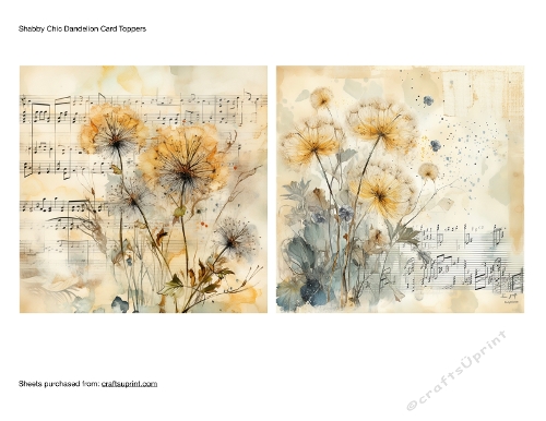 Shabby Chic Dandelion Card Toppers