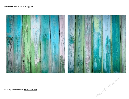 Distressed Teal Wood Card Toppers