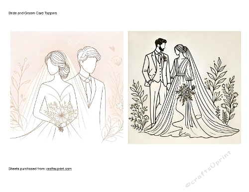 Bride and Groom Card Toppers
