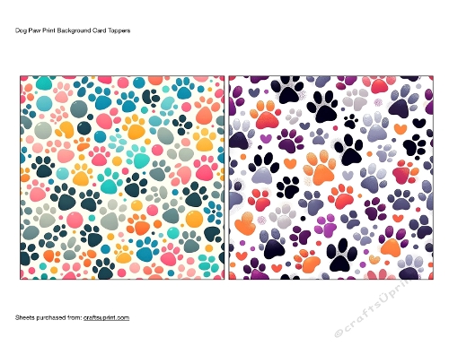 Dog Paw Print Background Card Toppers