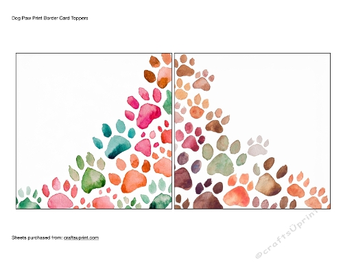 Dog Paw Print Border Card Toppers