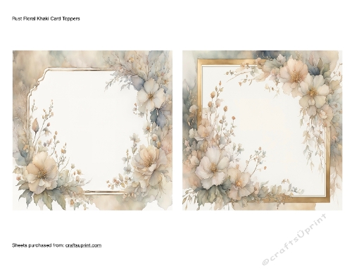Rust Floral Khaki Card Toppers