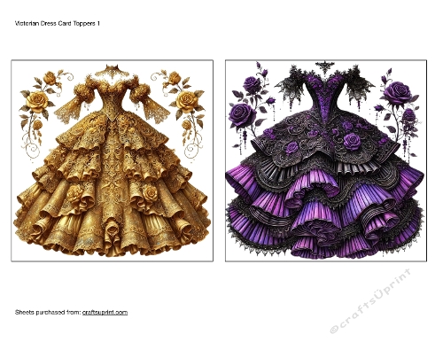 Victorian Dress Card Toppers