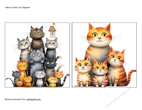 Family of Cats Card Toppers